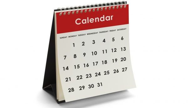Genieric Calendar With Days and Dates Isolated on White Background.