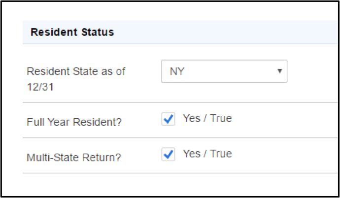 ProConnect Tax Online: Resident status